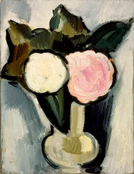 Pink and White Flowers in a Vase